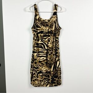 Rampage Vintage Y2K Cheetah Print Drop Waist Dress Safari Exotic Animal